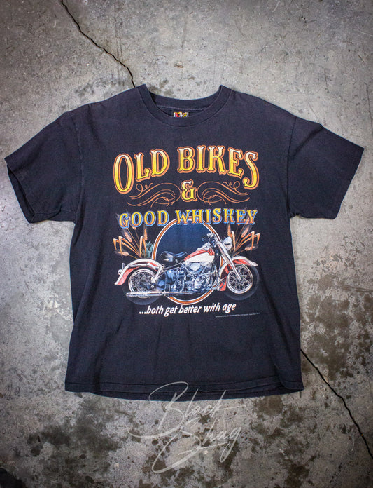 Vintage Old Bikes and Good Whiskey Graphic T Shirt 1993 Large