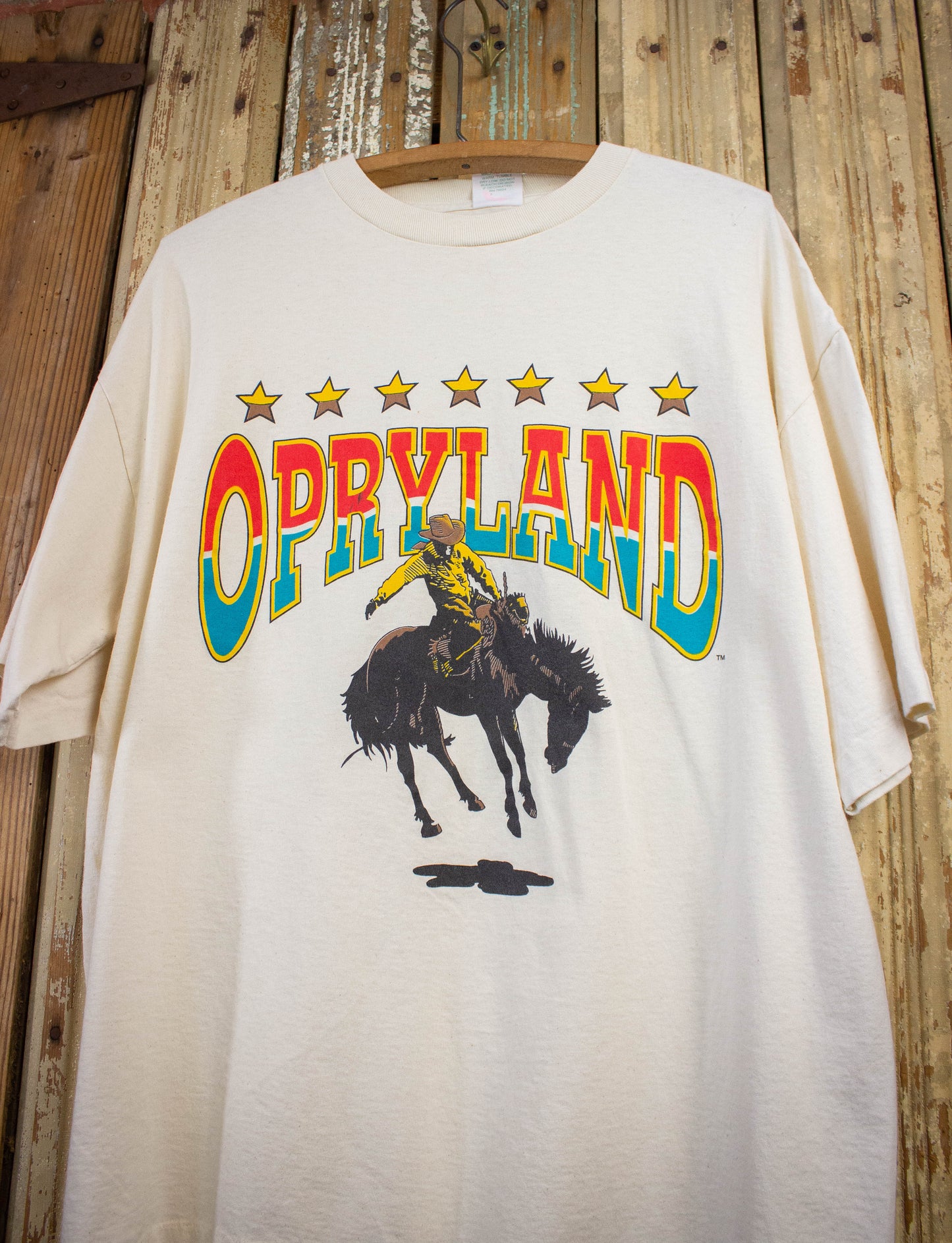 Vintage Opryland Bullrider Graphic T Shirt 90s Off White XL