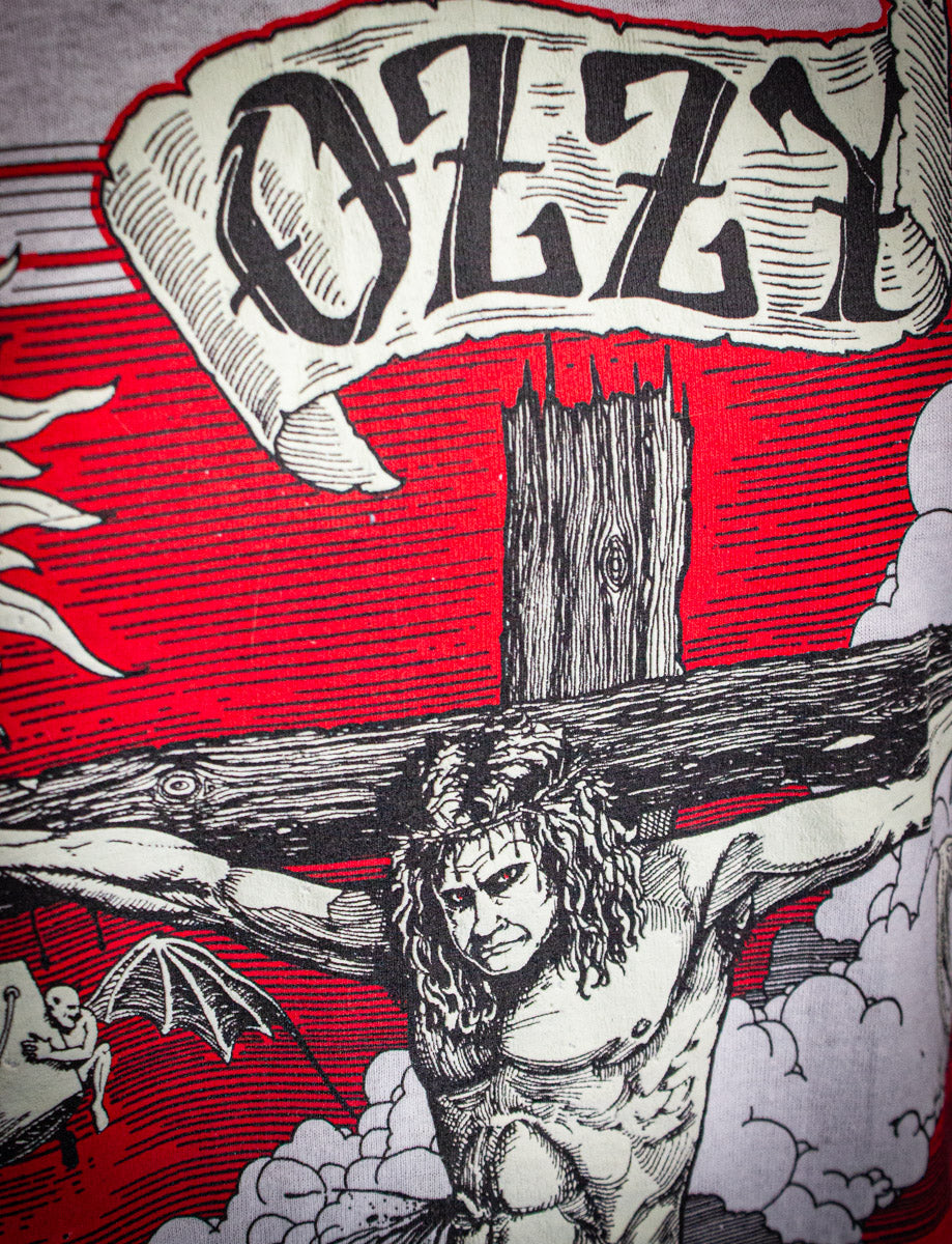 Vintage Ozzy Osbourne Crucified Glow in the Dark Concert T Shirt 1991 Large