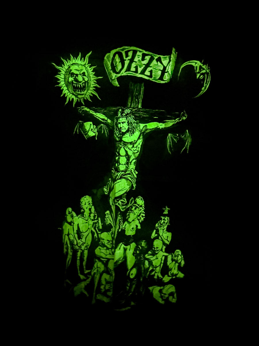 Vintage Ozzy Osbourne Crucified Glow in the Dark Concert T Shirt 1991 Large