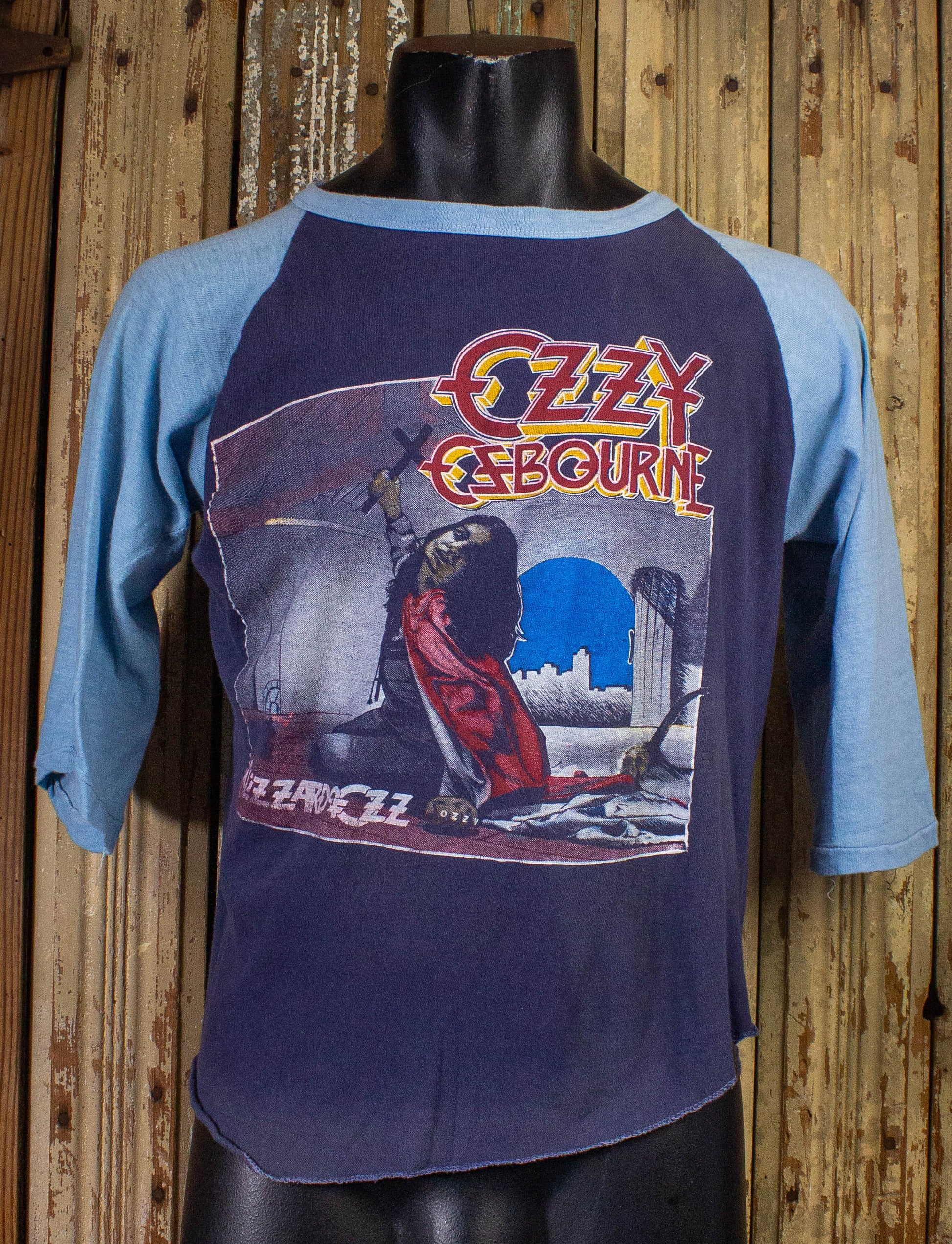 Vintage Ozzy Osbourne Blizzard of Ozz Concert T Shirt 1980 Blue Medium