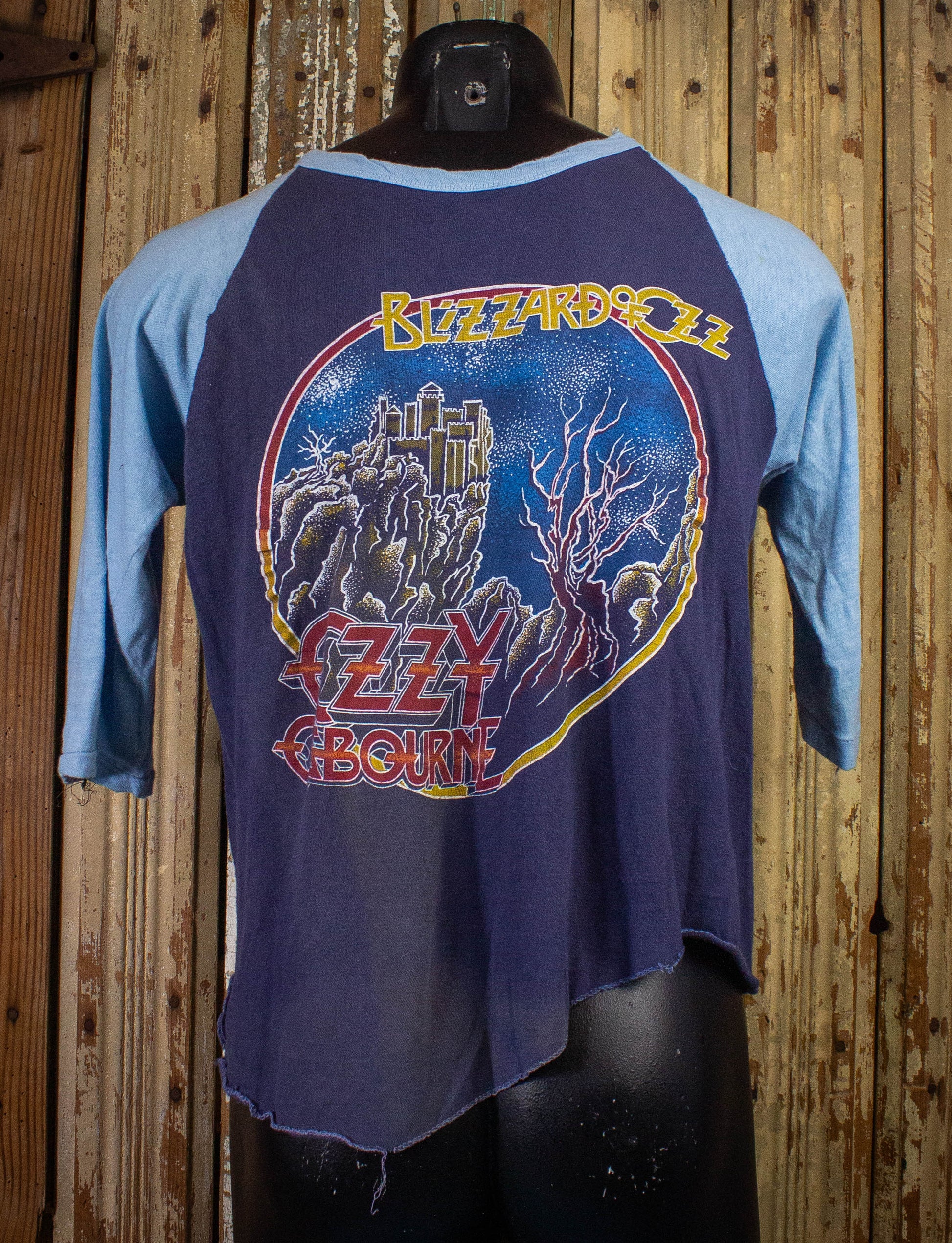 Vintage Ozzy Osbourne Blizzard of Ozz Concert T Shirt 1980 Blue Medium