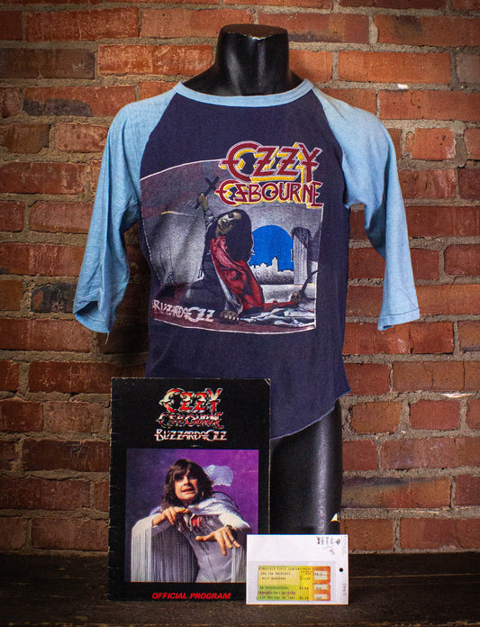 Vintage Ozzy Osbourne Blizzard of Ozz Concert T Shirt 1980 Blue Medium