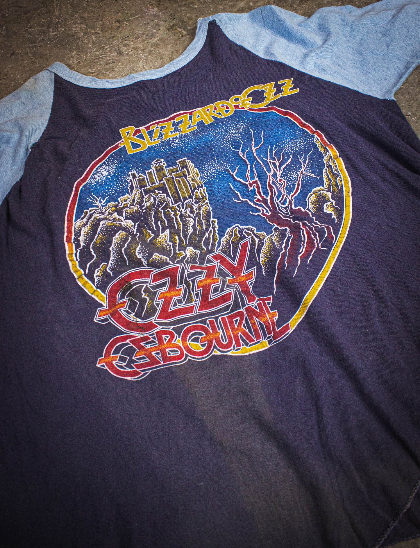 Vintage Ozzy Osbourne Blizzard of Ozz Concert T Shirt 1980 Blue Medium