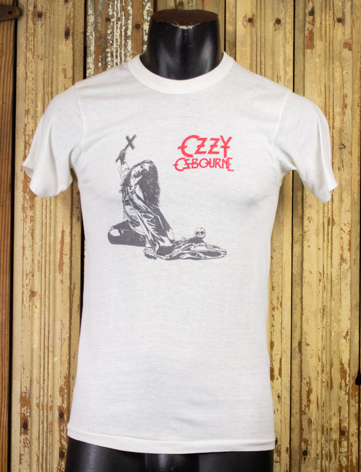 Vintage Ozzy Osbourne Blizzard of Ozz Concert T Shirt 1980 White XS