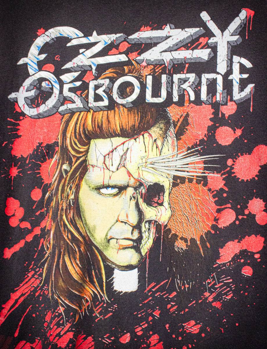 Vintage Ozzy Osbourne Chopped Hand Concert T Shirt 1991 Large