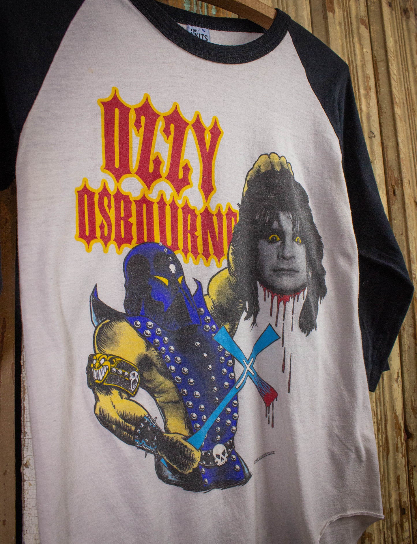 Vintage Ozzy Osbourne Decapitation Raglan Concert T Shirt 1982 White/Black XS