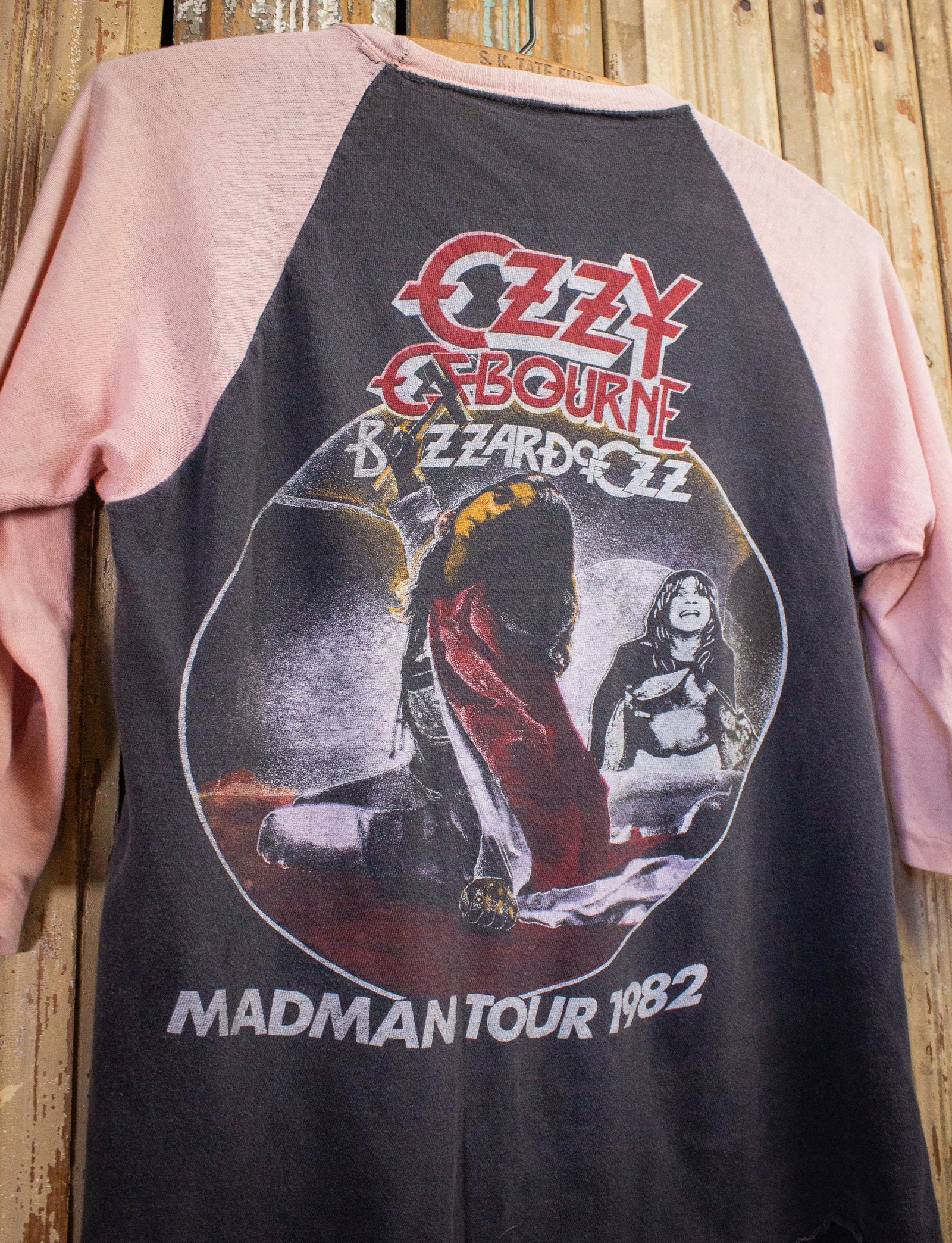 Vintage Ozzy Osbourne Diary Of A Madman Parking Lot Raglan Concert T S Black Shag Vintage