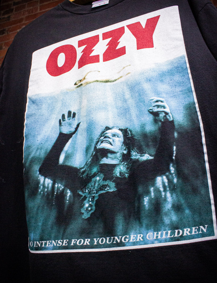 Vintage Ozzy Osbourne Too Intense For Young Children Jaws Concert T Shirt 2003 Large