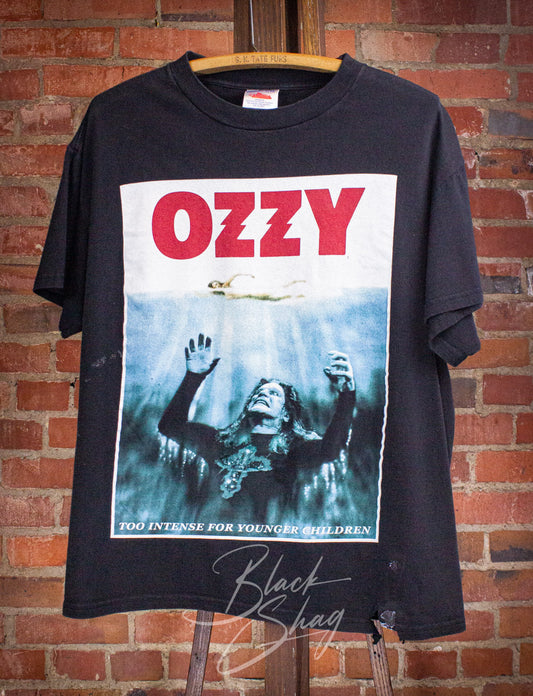 Vintage Ozzy Osbourne Too Intense For Young Children Jaws Concert T Shirt 2003 Large