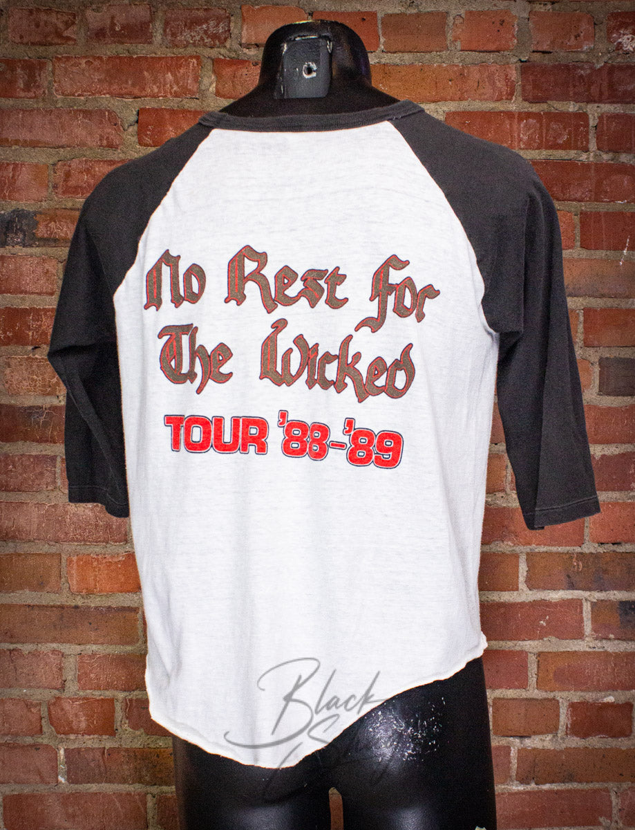Vintage Ozzy Osbourne No Rest for The Wicked Raglan Concert T Shirt 1988/89 Small
