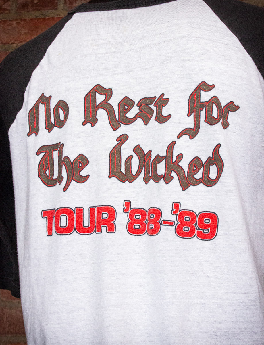 Vintage Ozzy Osbourne No Rest for The Wicked Raglan Concert T Shirt 1988/89 Small