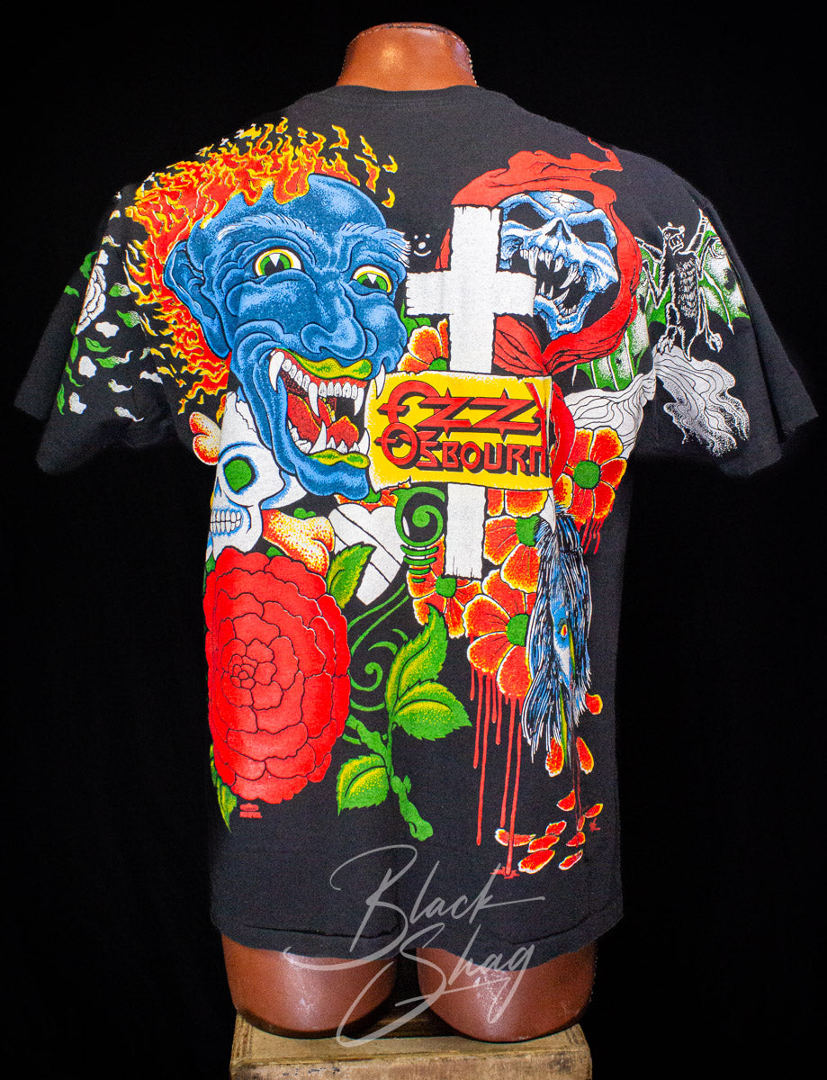 Vintage Ozzy Osbourne Tattoos AOP Concert T Shirt 1992 XL