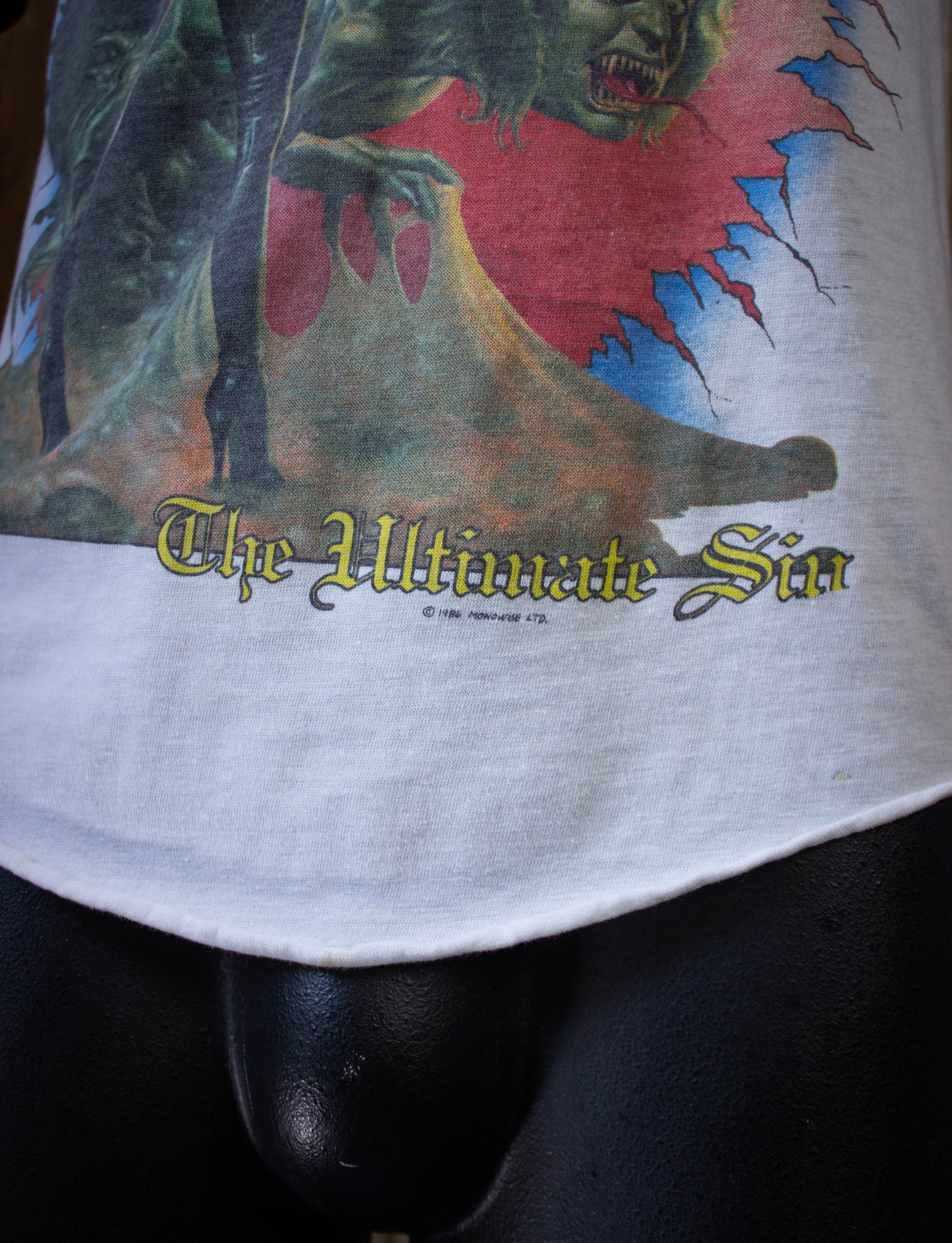 Vintage Ozzy Osbourne The Ultimate Sin Concert T-Shirt 1986 Black Raglan s