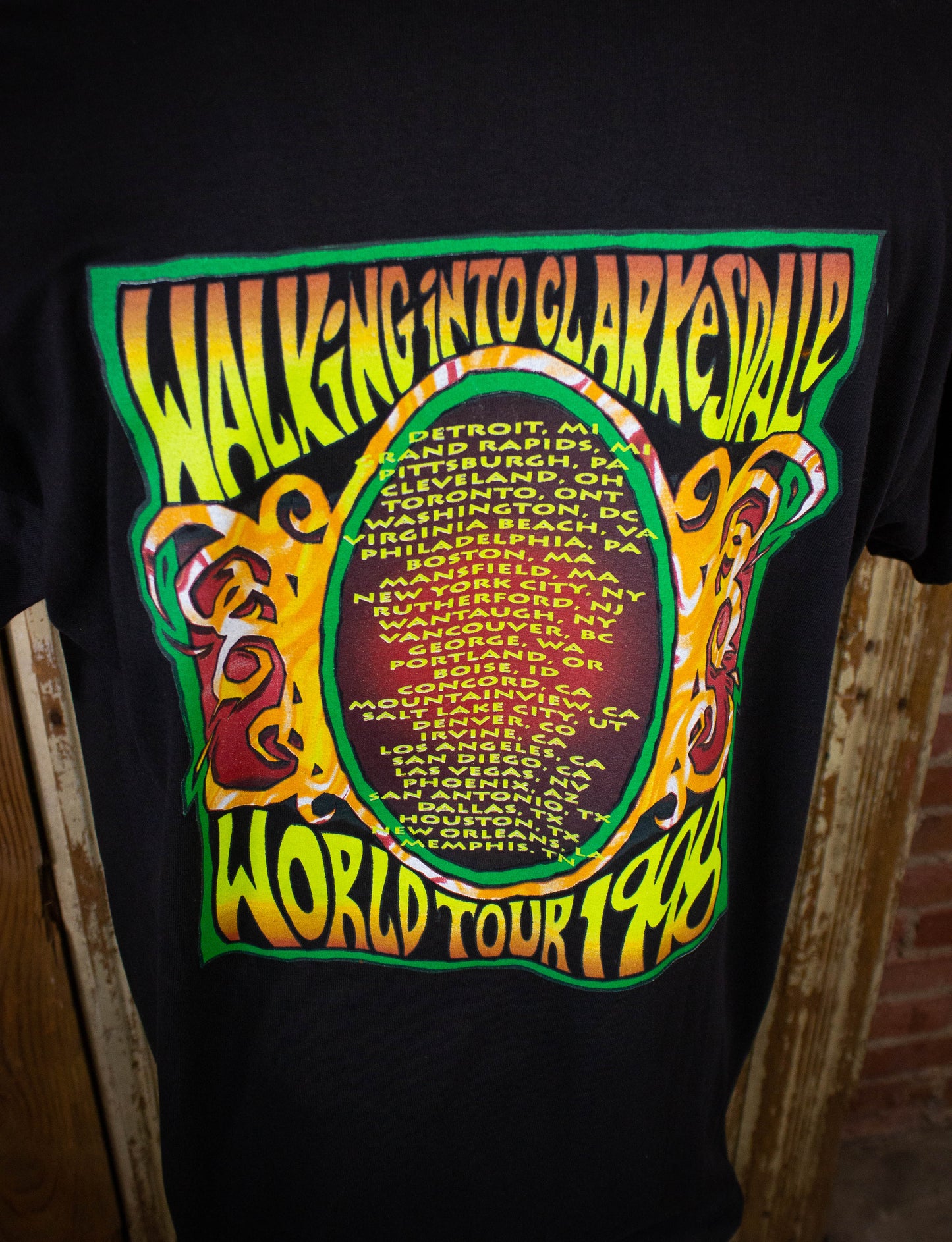 Vintage Page and Plant Walking Into Clarksdale Concert T Shirt 1998 Black 2XL