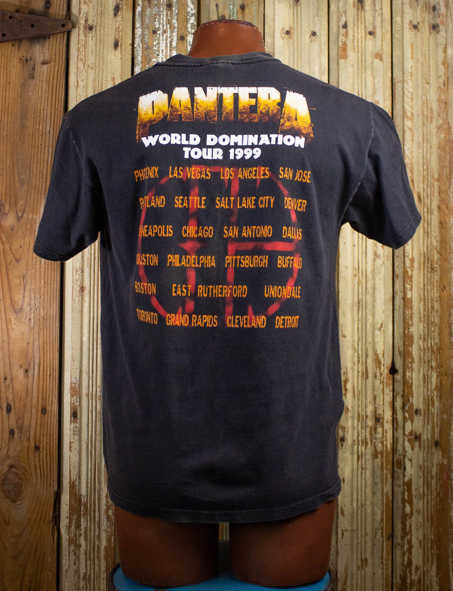 Vintage Pantera World Domination Tour Concert T Shirt 199 Black Large