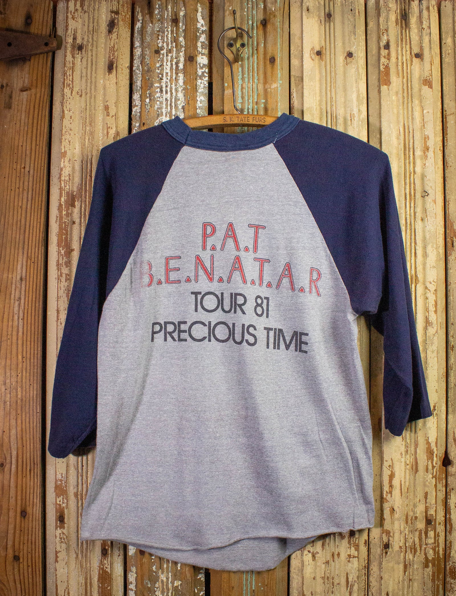 Vintage Pat Benatar Precious Time Tour Raglan Concert T Shirt 1981 Blue/Gray Small