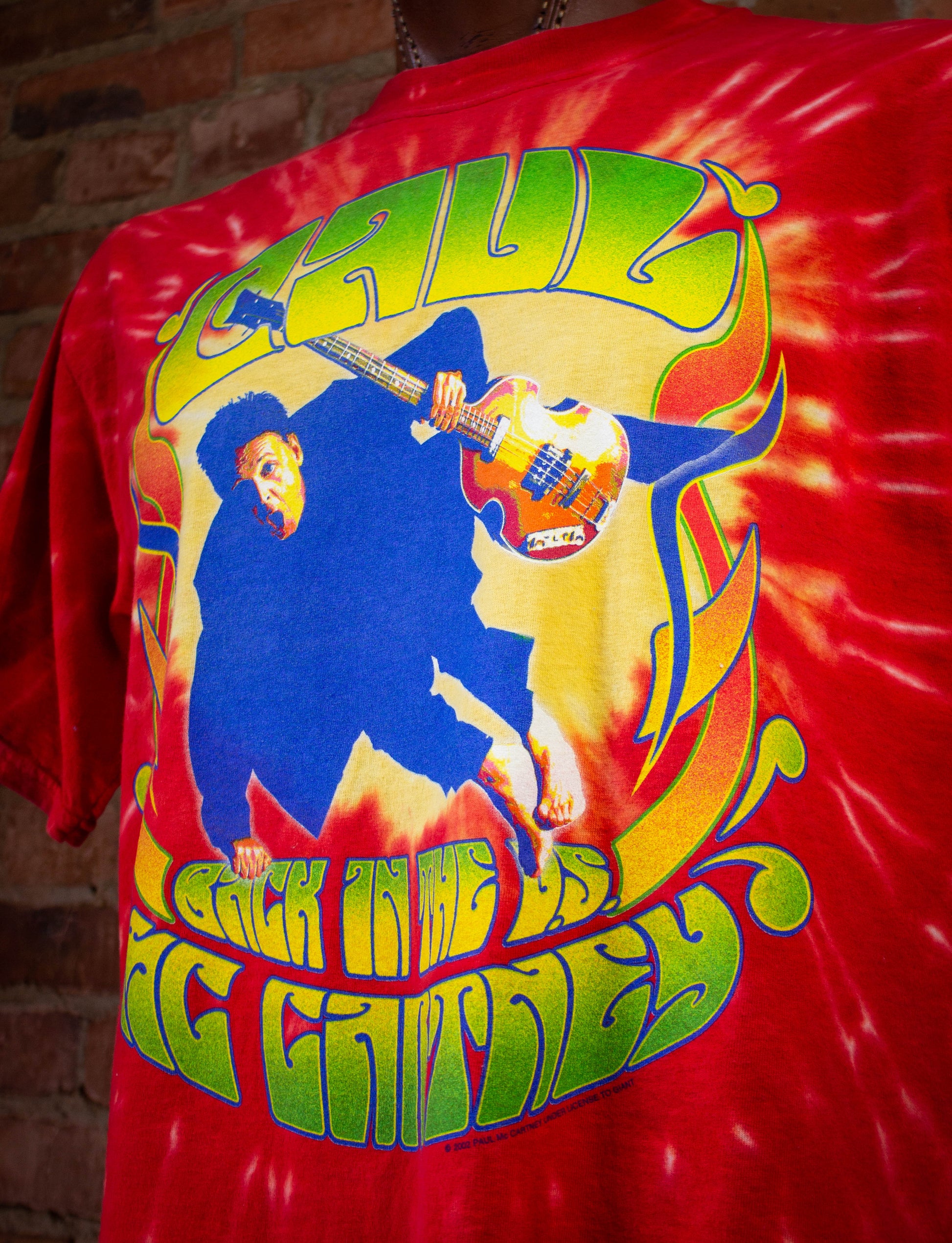 Vintage Paul McCartney Back In The US Tye Dye Concert T-Shirt 2002 Large