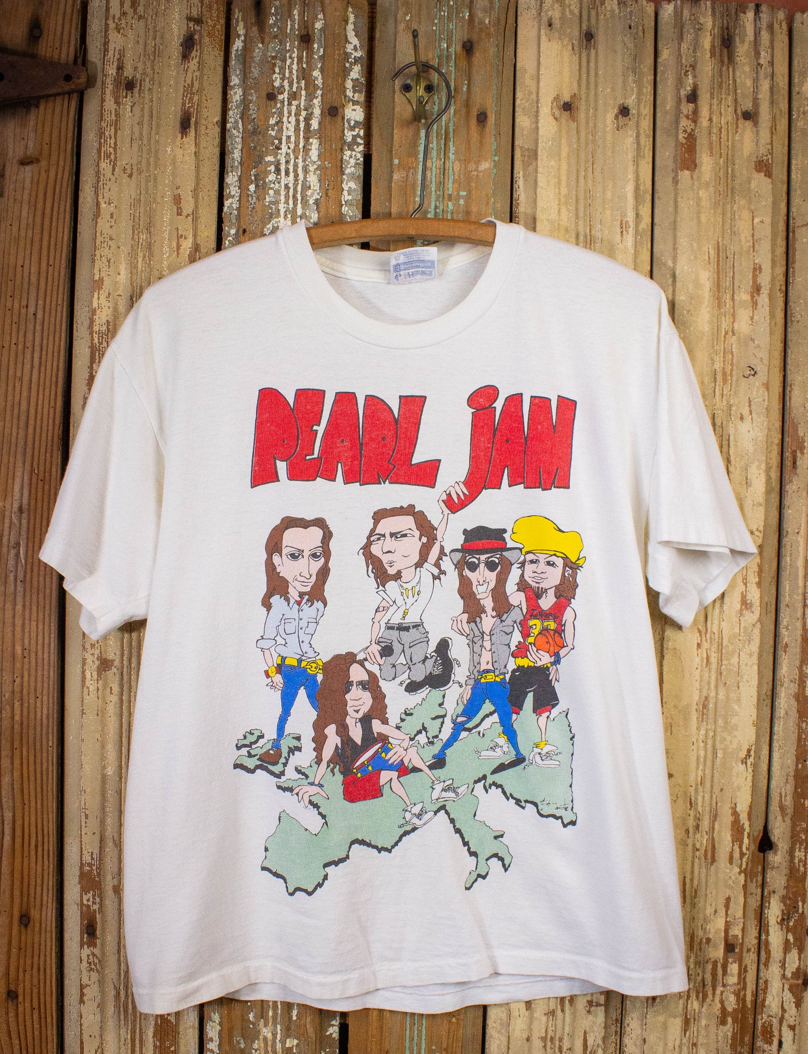 Vintage Pearl Jam World Jam Europe Concert T Shirt 90s White Medium