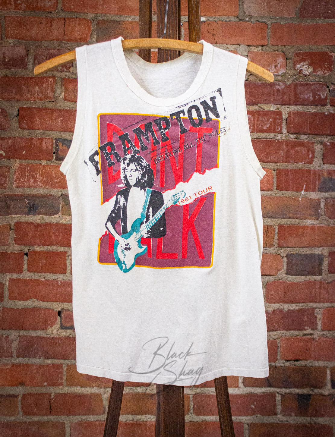 Vintage Peter Frampton Breaking the Rules Concert Tank Top 1981 White XS