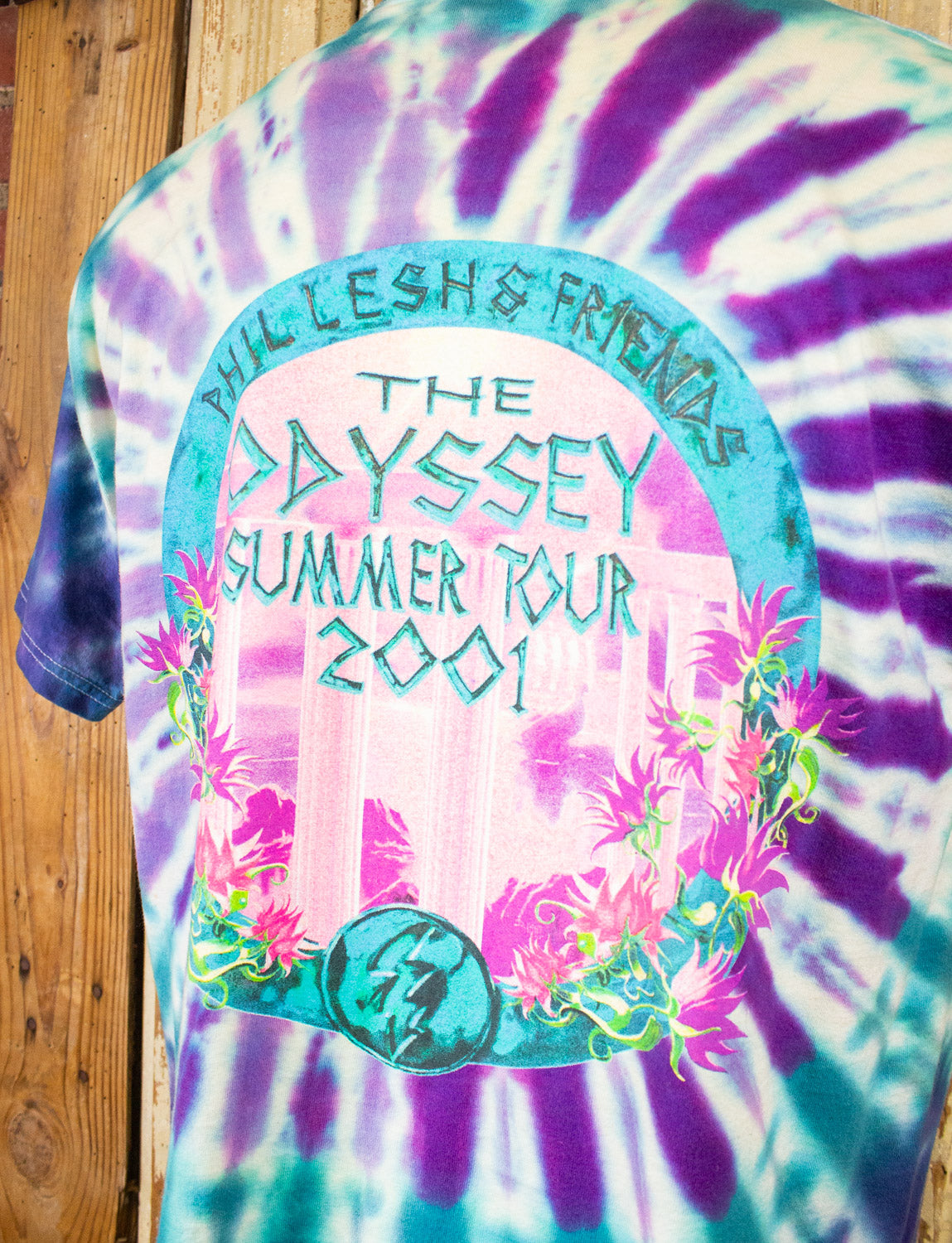 Vintage Phil Leash The Odyssey Tour Concert T Shirt 2001 Tie Dye XL