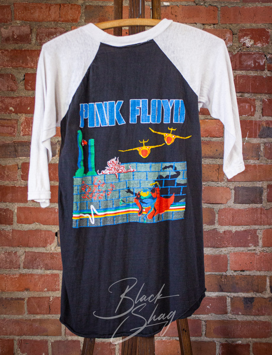 Vintage Pink Floyd The Wall Raglan Parking Lot Concert T Shirt 1980 Black/White Small