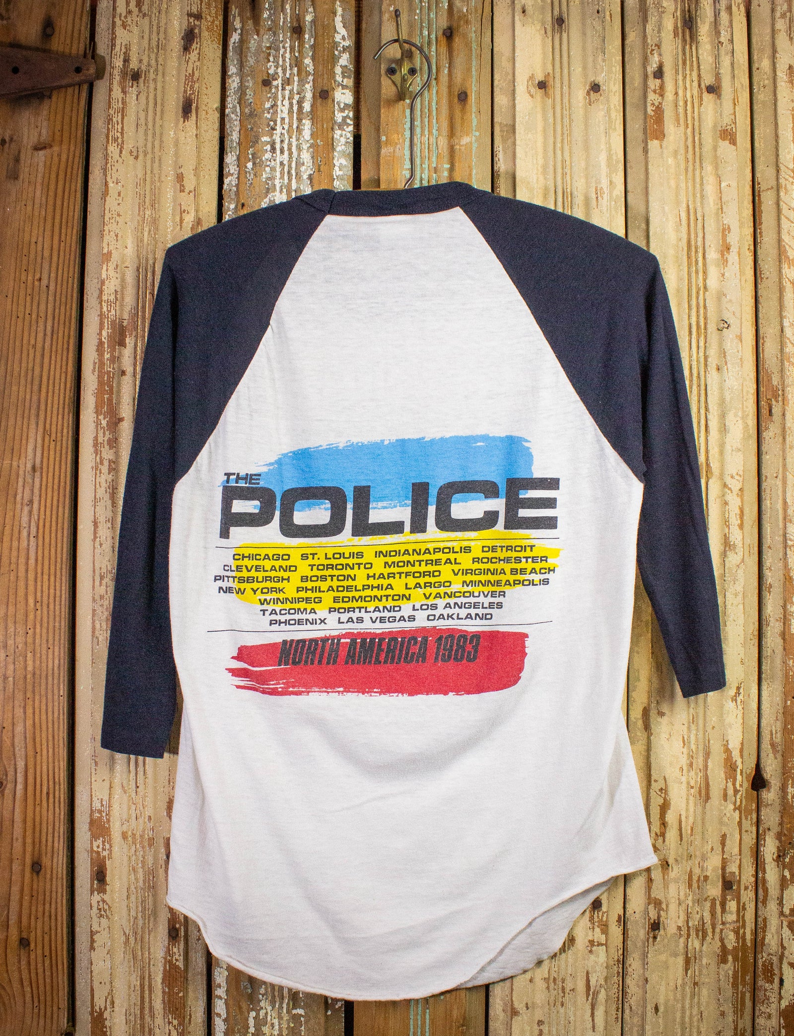 Vintage Police North American Tour Raglan Concert T Shirt 1983 White/N
