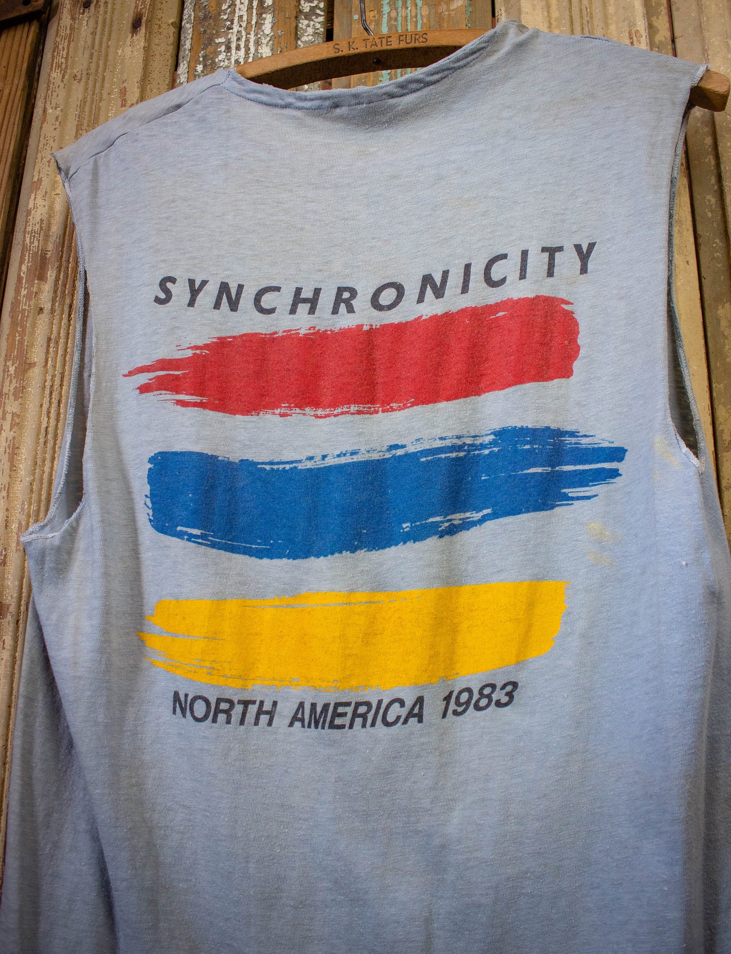 Vintage Police Synchronicity Tour Cutoff Concert T Shirt 1983 Gray Medium