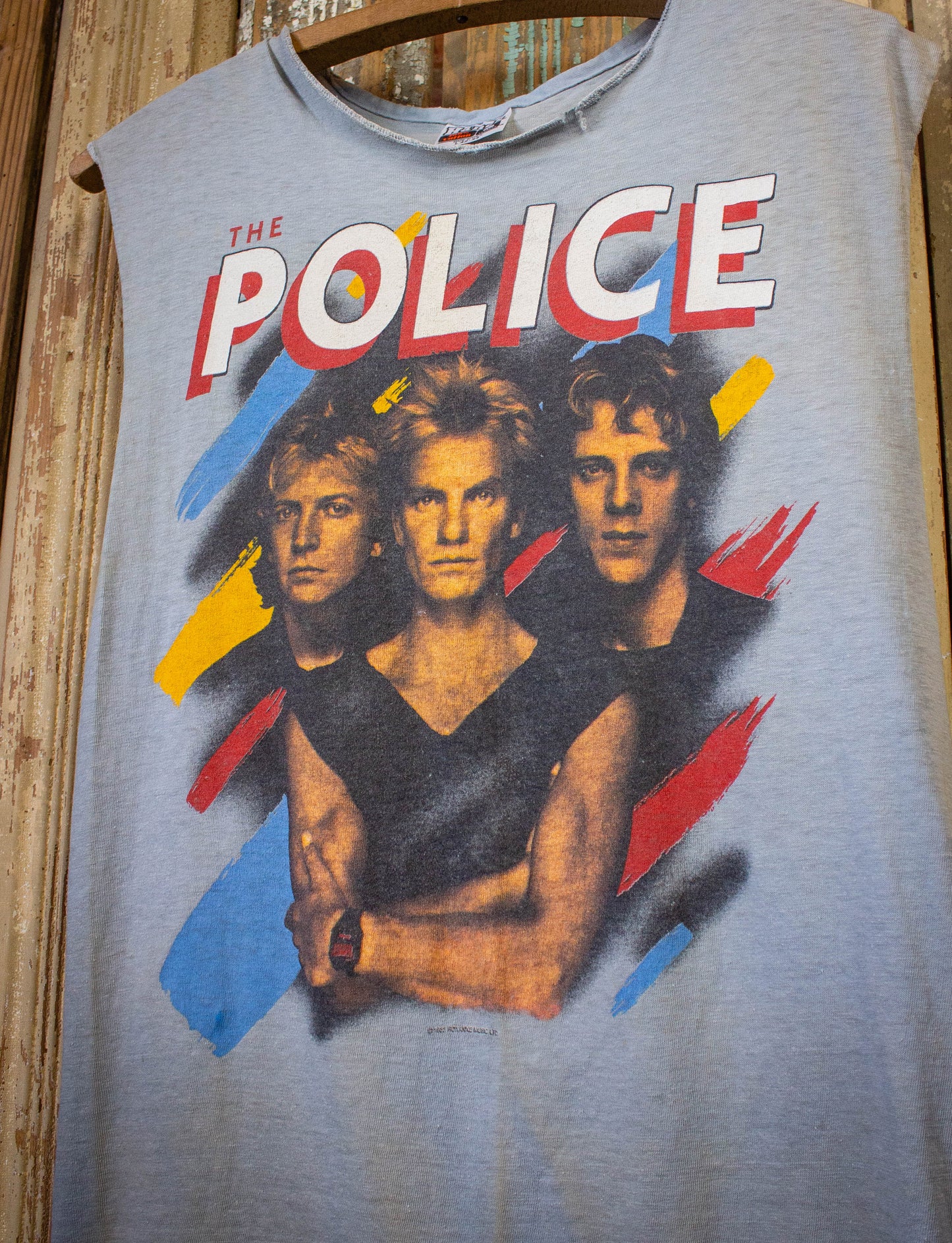 Vintage Police Synchronicity Tour Cutoff Concert T Shirt 1983 Gray Medium