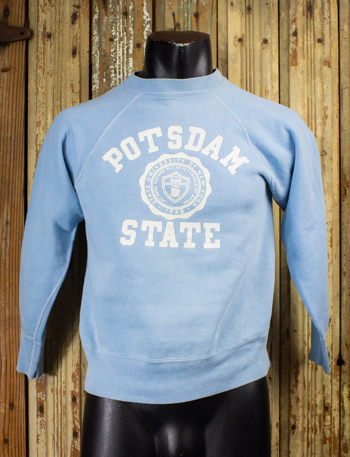 Vintage Potsdam State Running Man Sweatshirt 50s Baby Blue Small