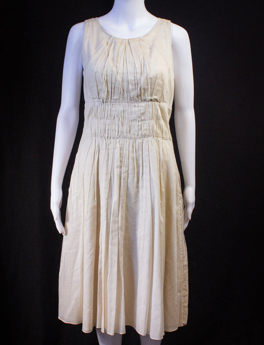 Vintage Prada Cream Sleeveless Dress Small