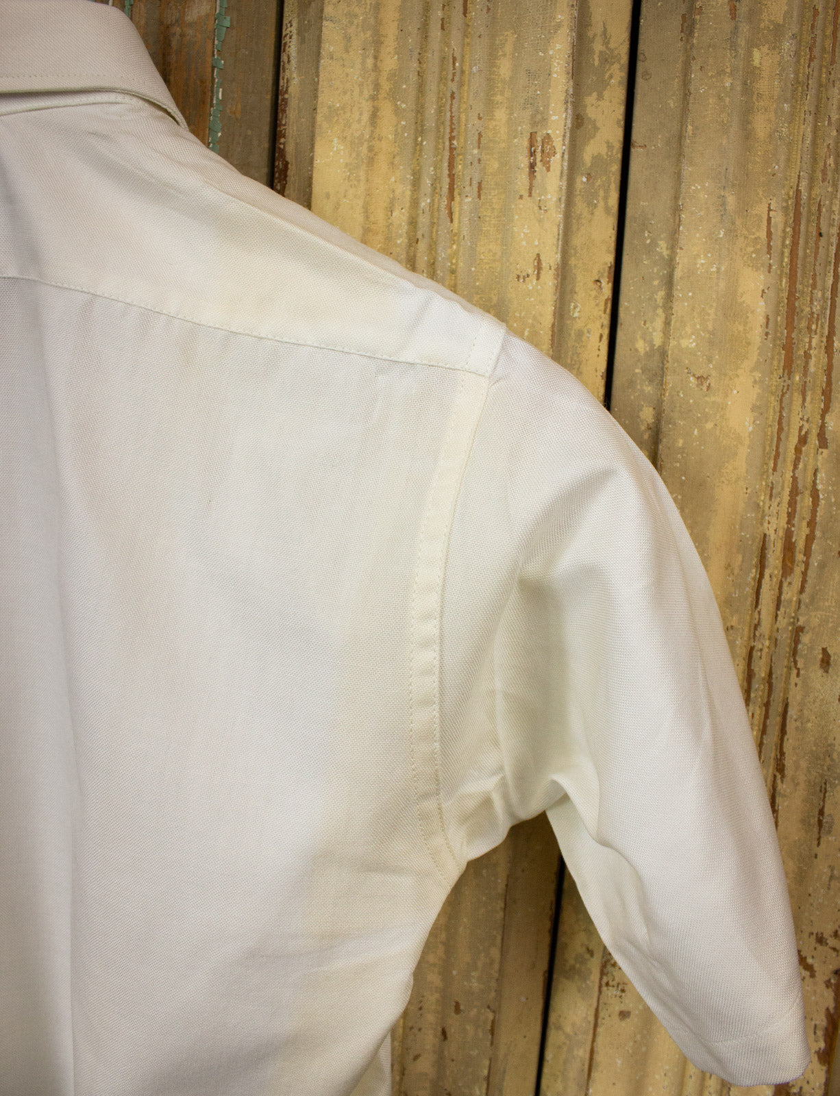 Vintage Prep Button Up Shirt 60s White XS