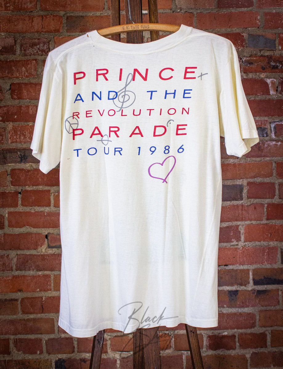 Vintage Prince and the Revolution Parade Tour Concert T Shirt 1986 White Medium 