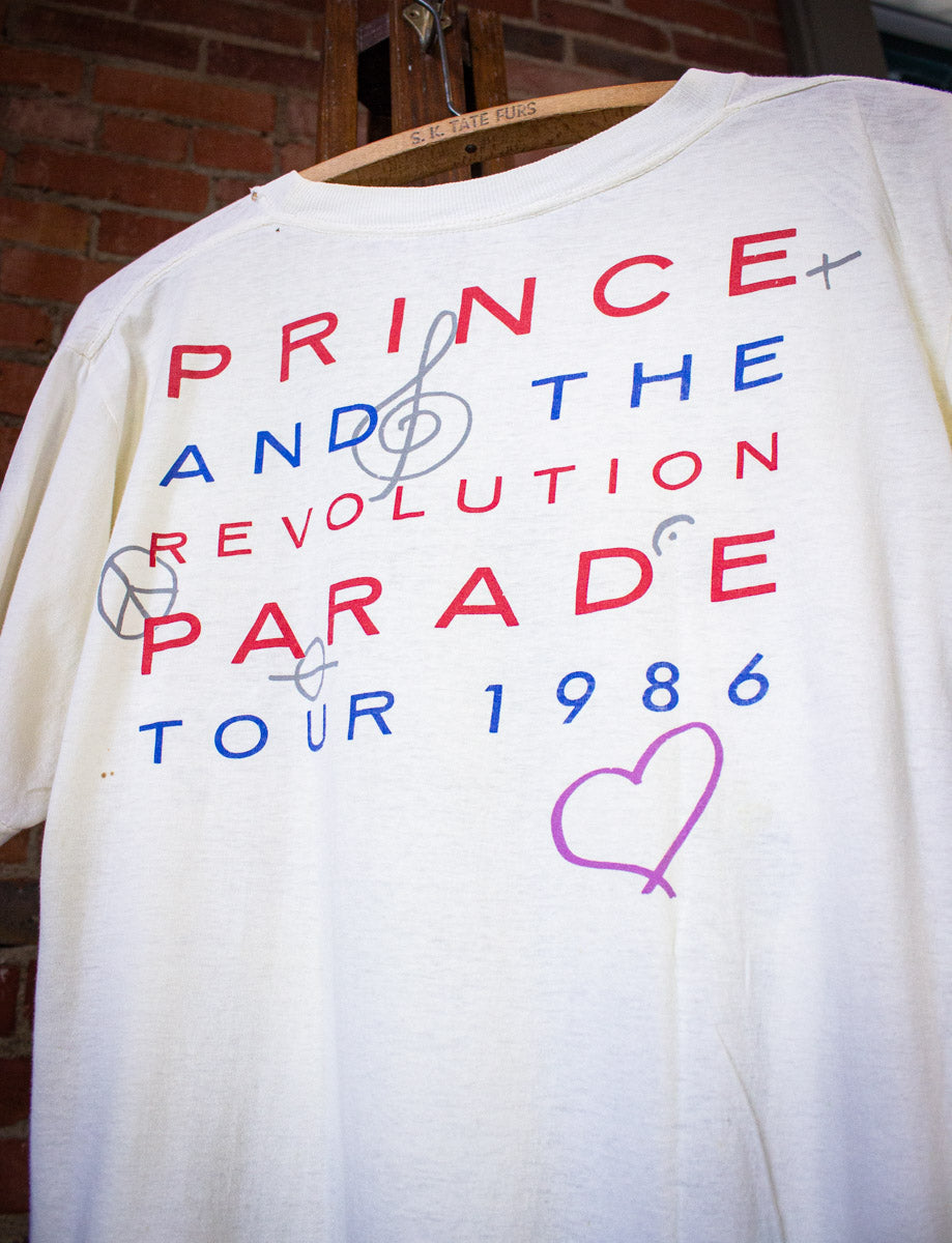 Vintage Prince and the Revolution Parade Tour Concert T Shirt 1986 White Medium 