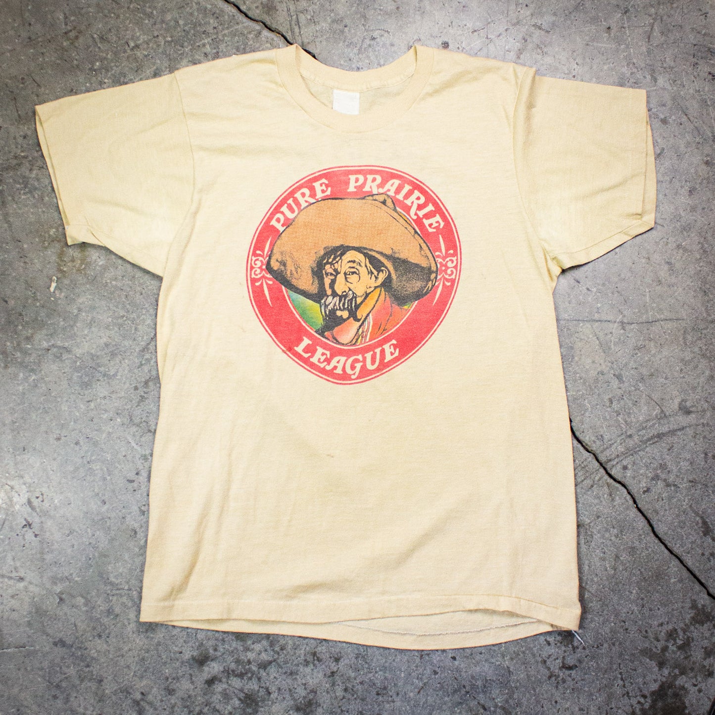 Vintage Pure Prairie League Something In The Night Concert T Shirt 1981 Tan Small