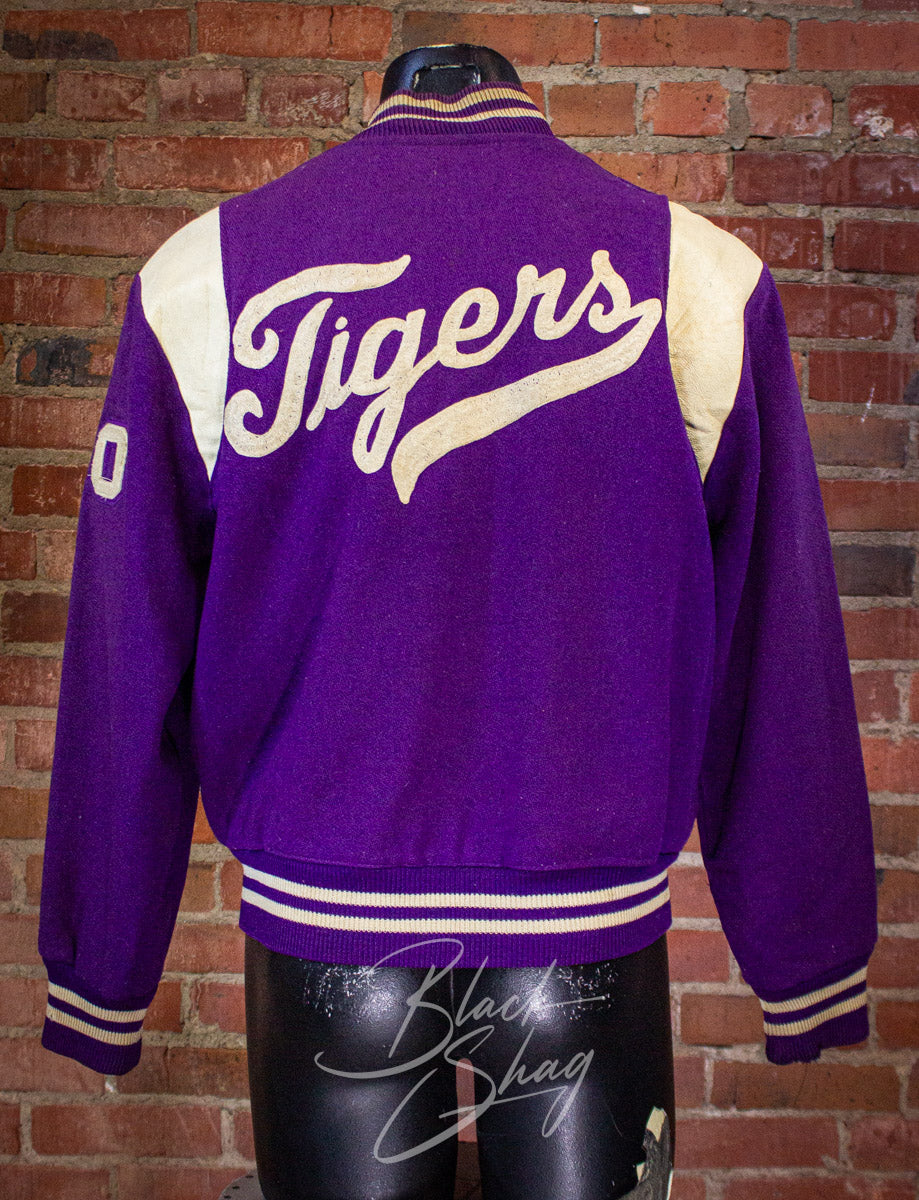 Vintage Tigers Purple Varsity Bomber Jacket 1979 Small