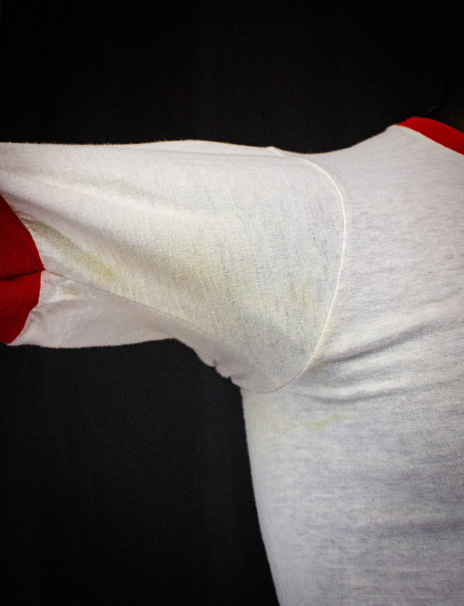 Vintage Queen Night At The Opera Concert Ringer T Shirt 1976 White/Red XS