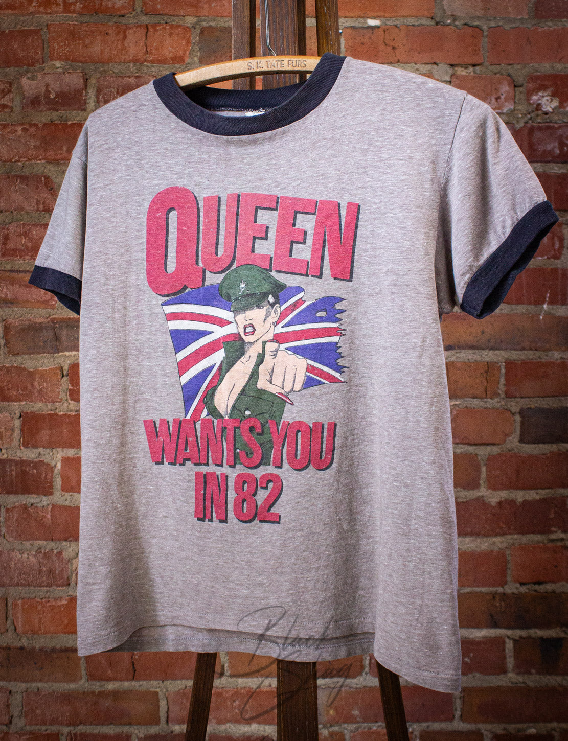 Vintage Queen Wants You UK Tour Concert T Shirt 1982 Gray Medium