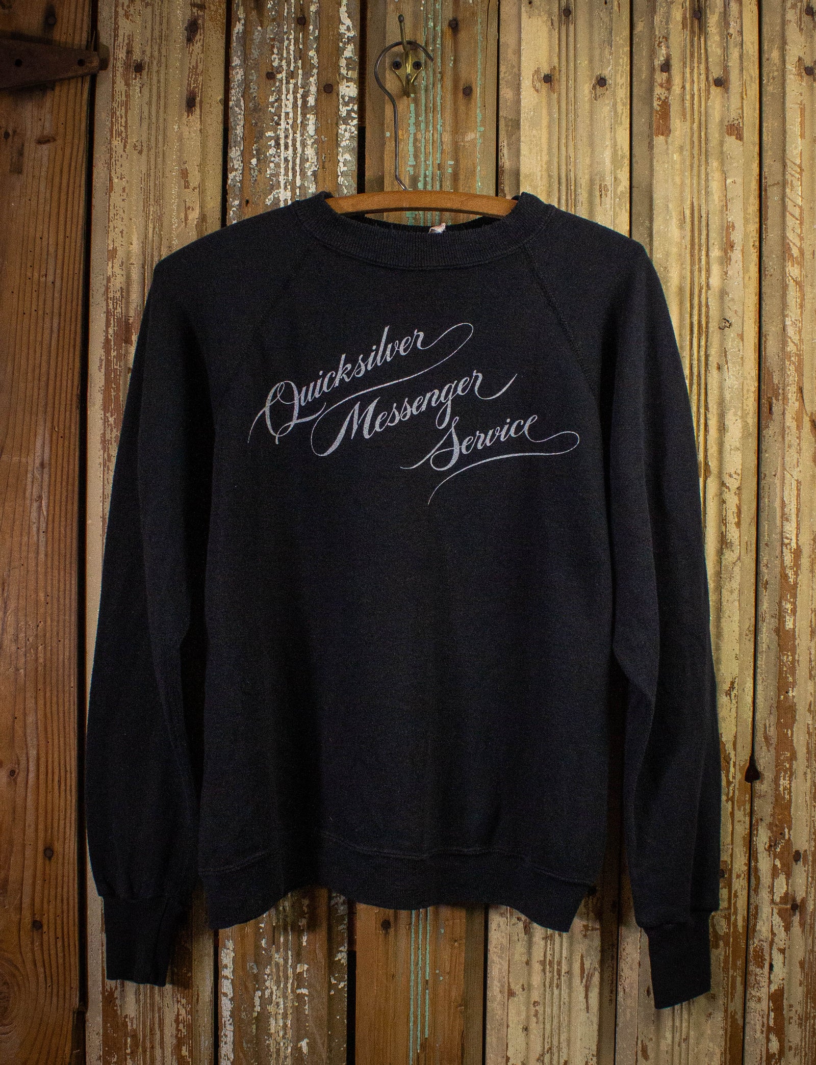Vintage Quicksilver Messenger Service Solid Silver Concert Sweatshirt 70s Black Medium