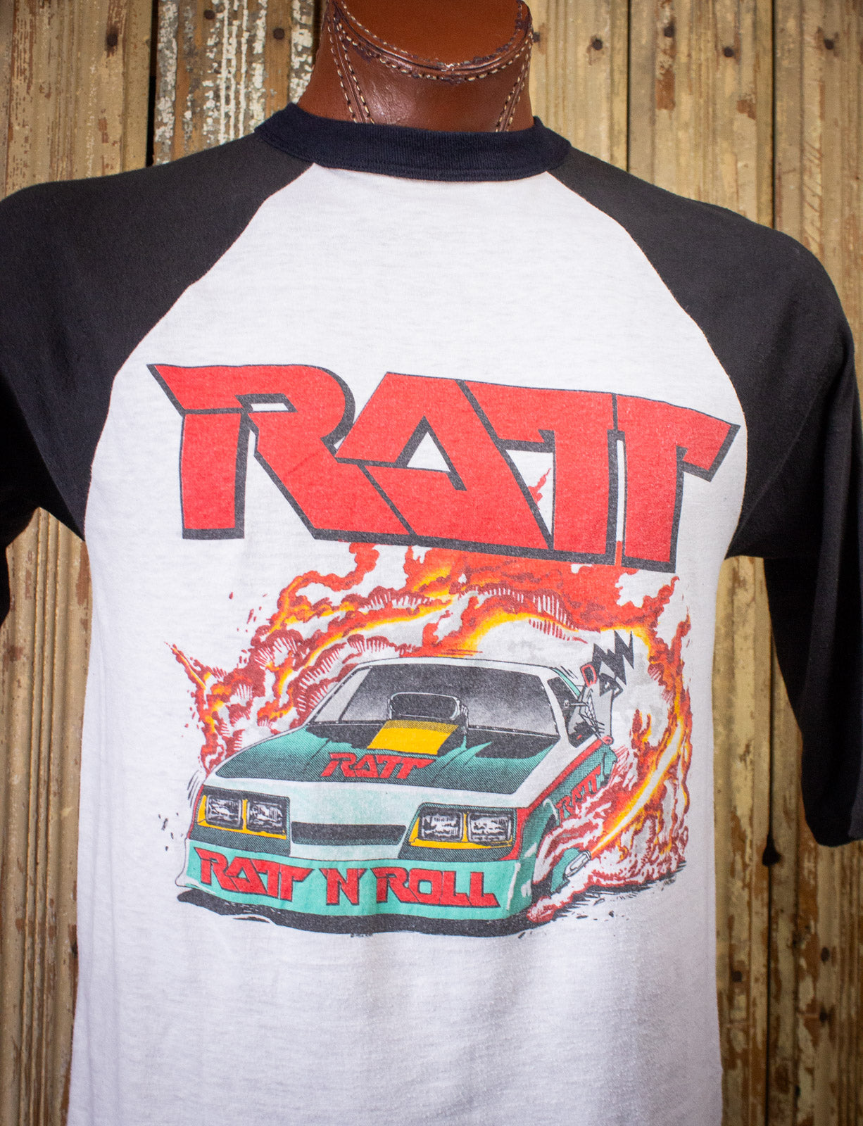 Vintage Ratt Dancing Undercover World Tour Raglan Concert T Shirt 1987 Black/White Large