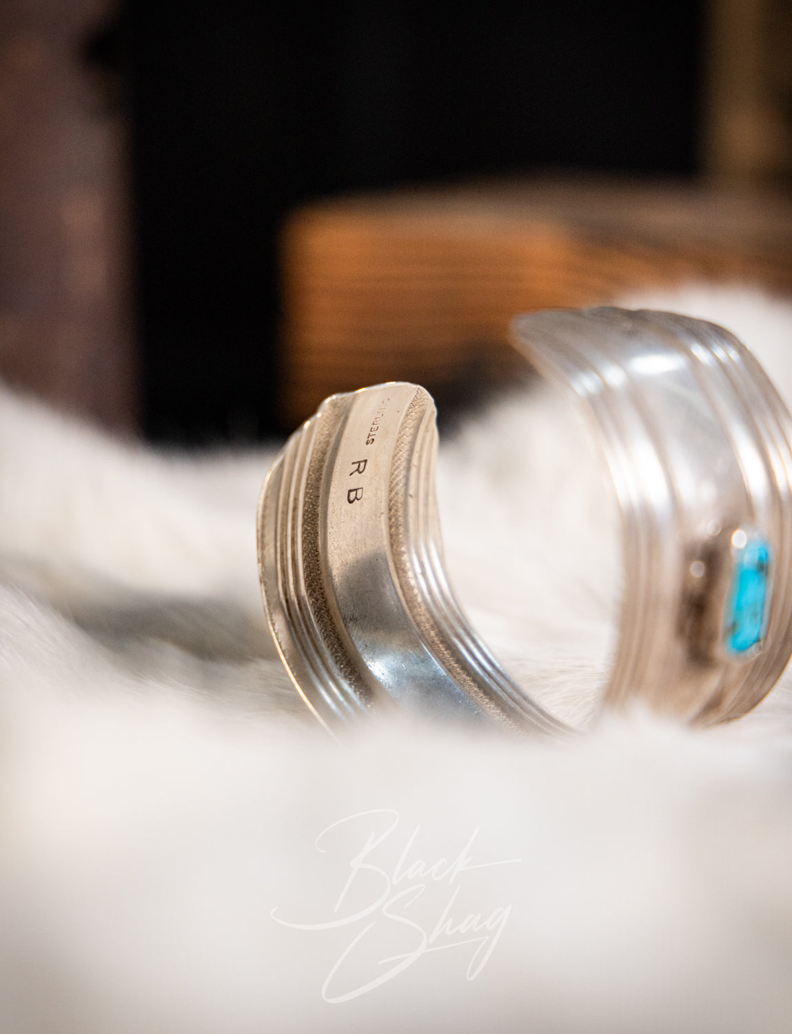 Vintage 70s Sterling Silver Turquoise Cuff
