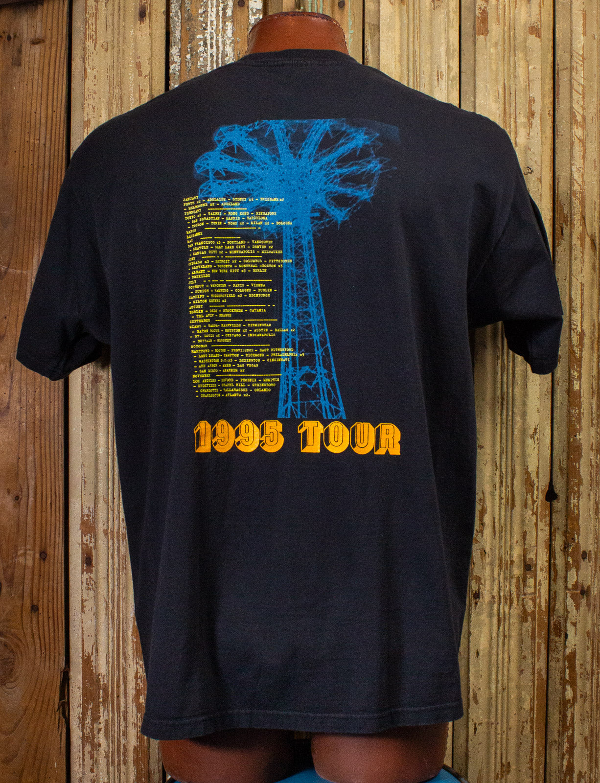 Vintage R.E.M. Tour Concert T Shirt 1995 Black XL