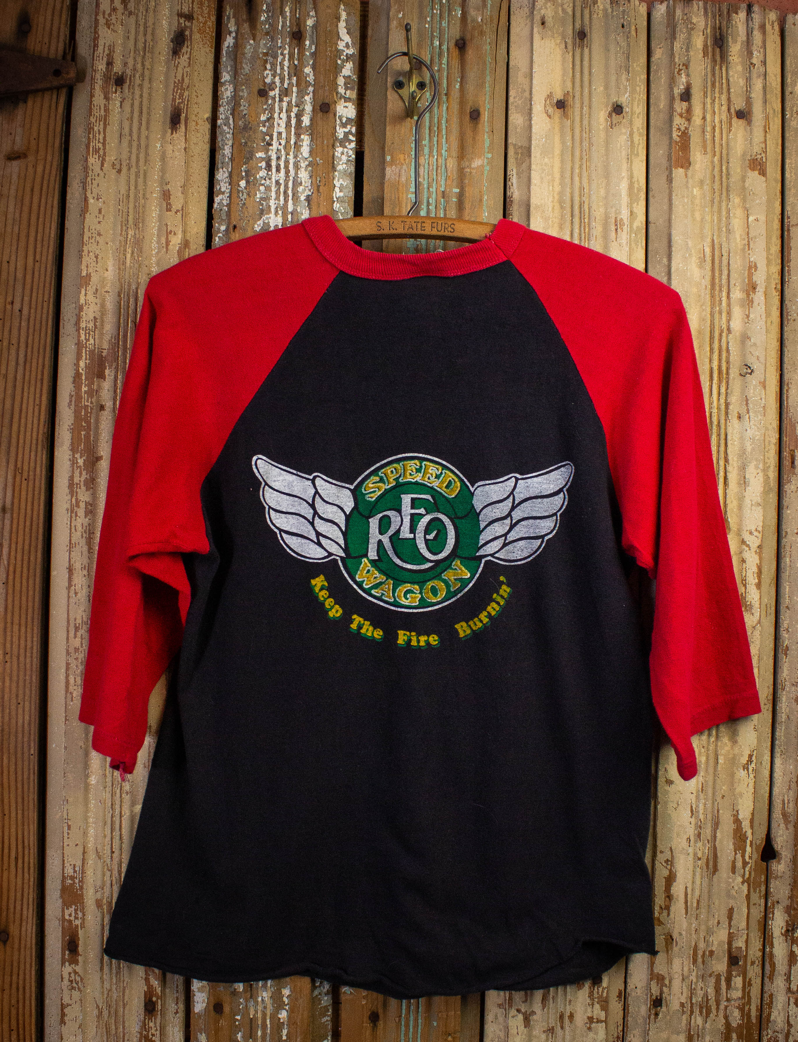 Vintage REO Speedwagon Good Trouble Tour Raglan Concert T Shirt 1982  Red/Black Small