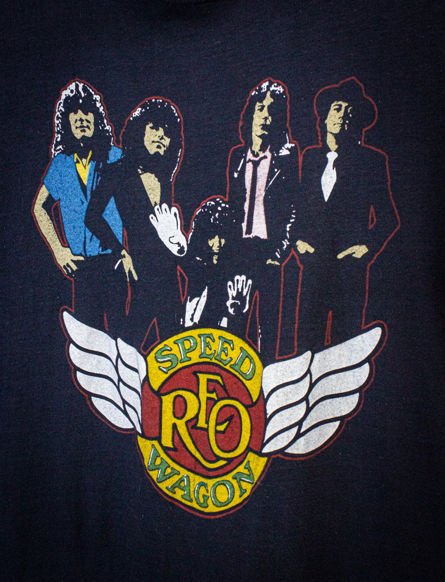 Vintage REO Speedwagon 9 Lives Concert T Shirt 1980 Black Medium