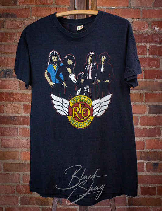 Vintage REO Speedwagon 9 Lives Concert T Shirt 1980 Black Medium