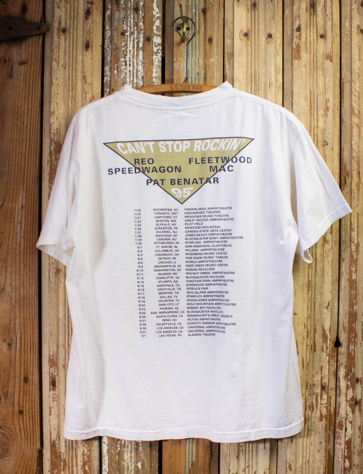 Vintage REO Speedwagon Can't Stop Rockin' Concert T Shirt 1995 White Large