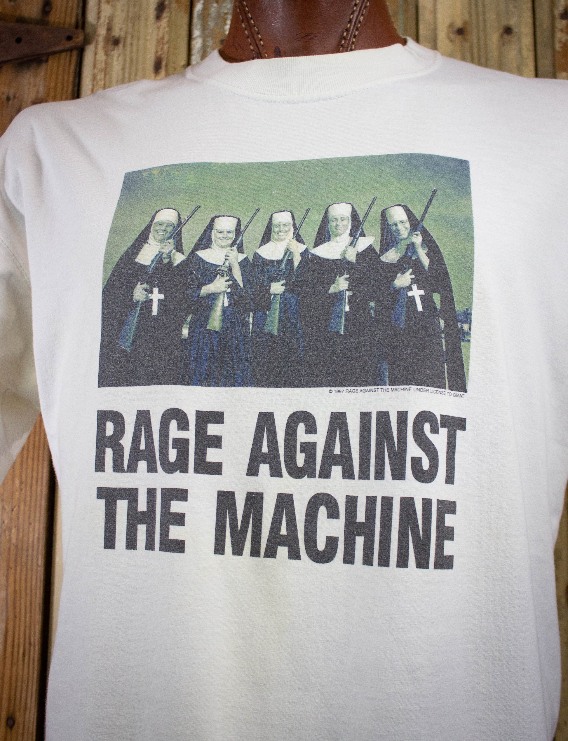 Vintage Rage Against The Machine Nuns with Guns Concert T Shirt 1997 White XL