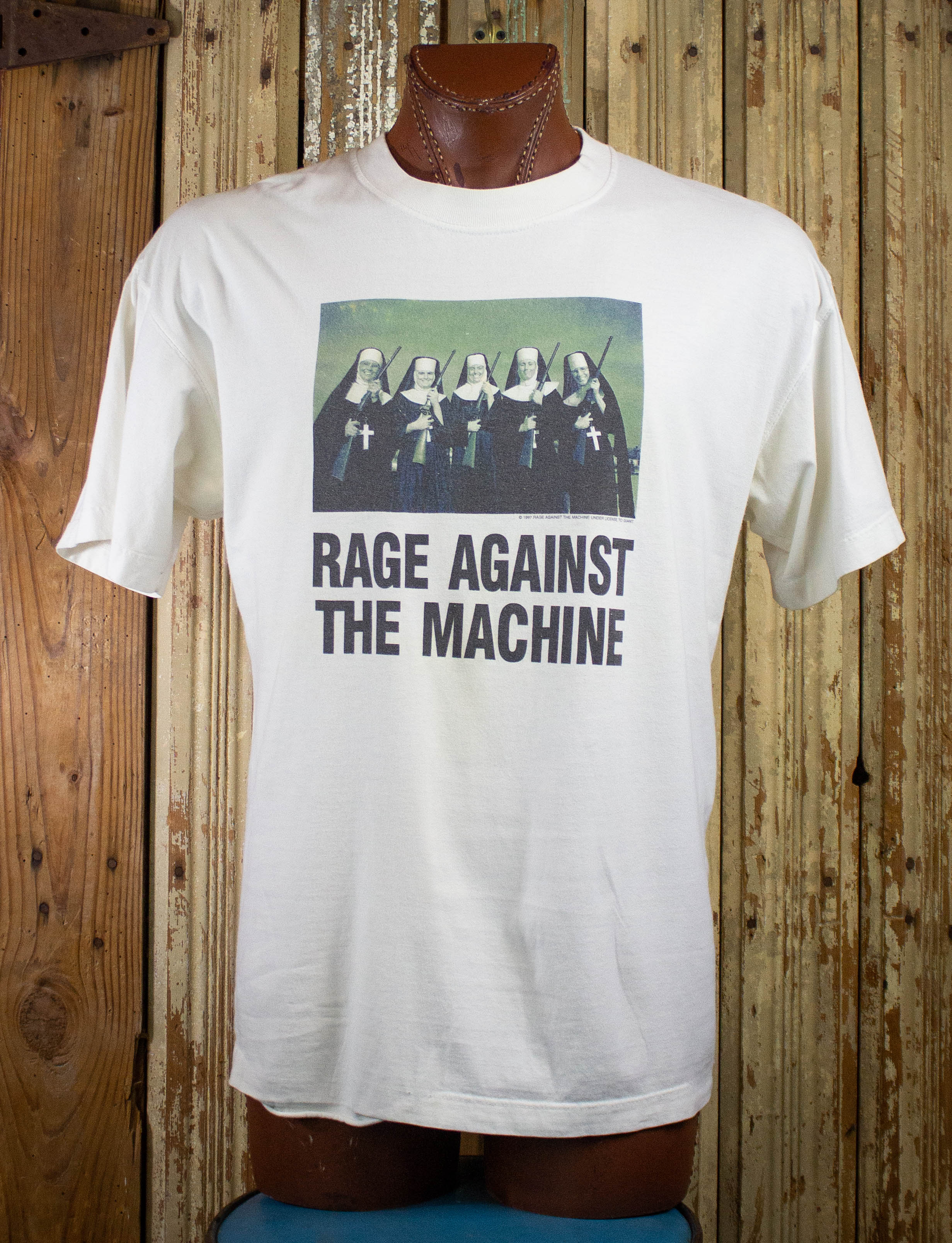 Vintage Rage Against The Machine Nuns with Guns Concert T Shirt 1997 White  XL