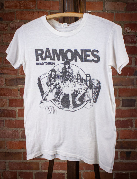 Vintage Ramones Road To Ruin Concert T Shirt 70s White Small