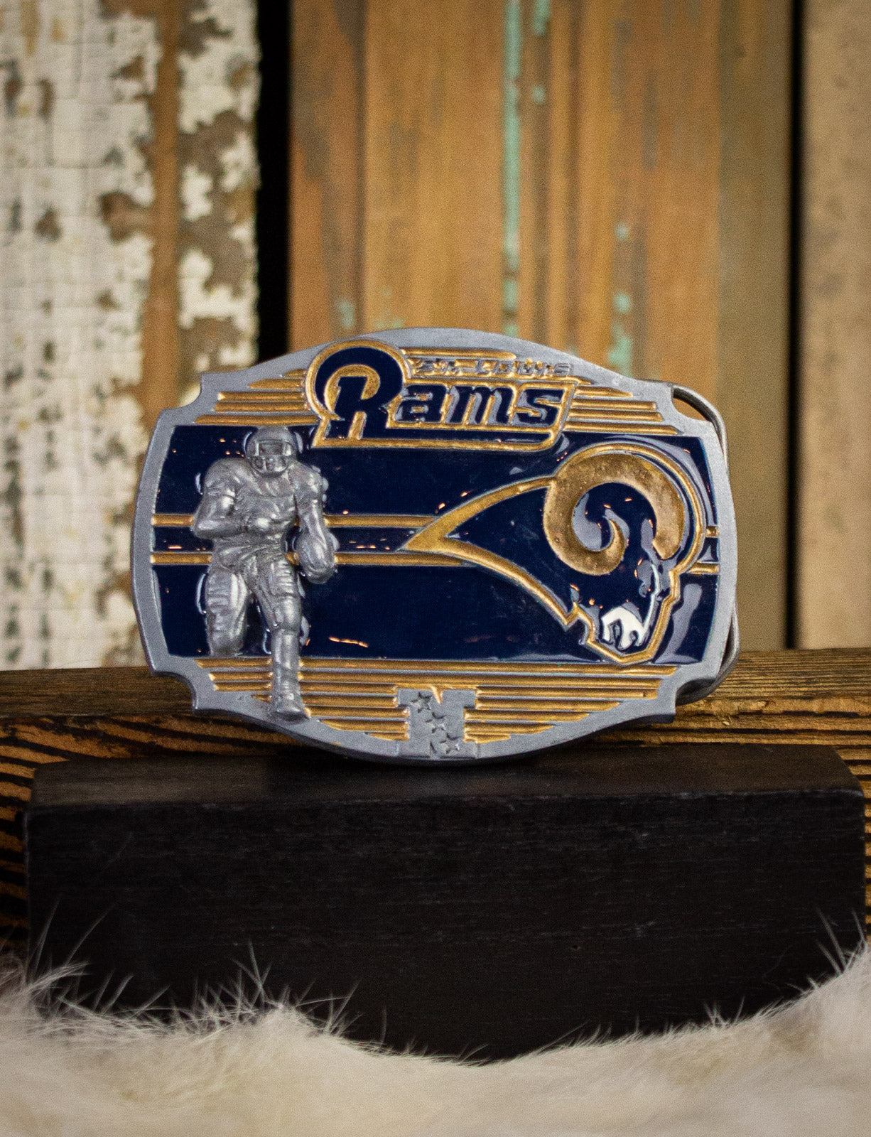 Vintage St Louis Rams Belt Buckle